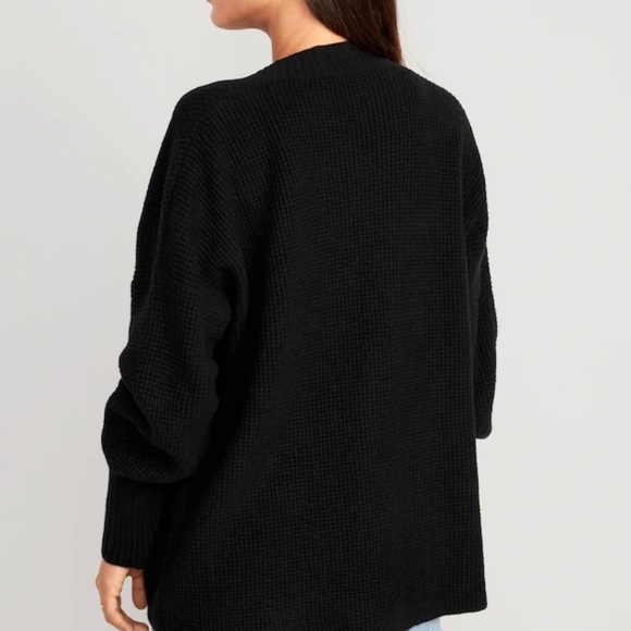 NWT OLD NAVY SoSoft Waffle-Knit Cocoon Sweater Color: BLACK JACK SIZE SMAL - Picture 3 of 5